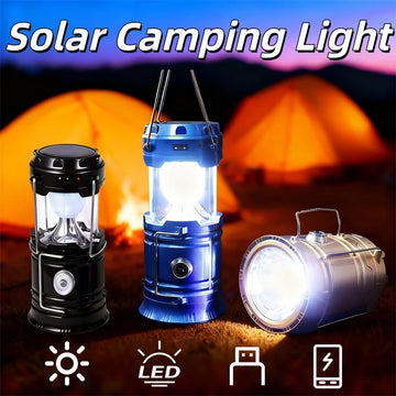 Camping Light Solar Camping Lamp Tent Lamp LED Portable Multifuctional Handheld Flashlight Waterproof lantern Emergency Powered