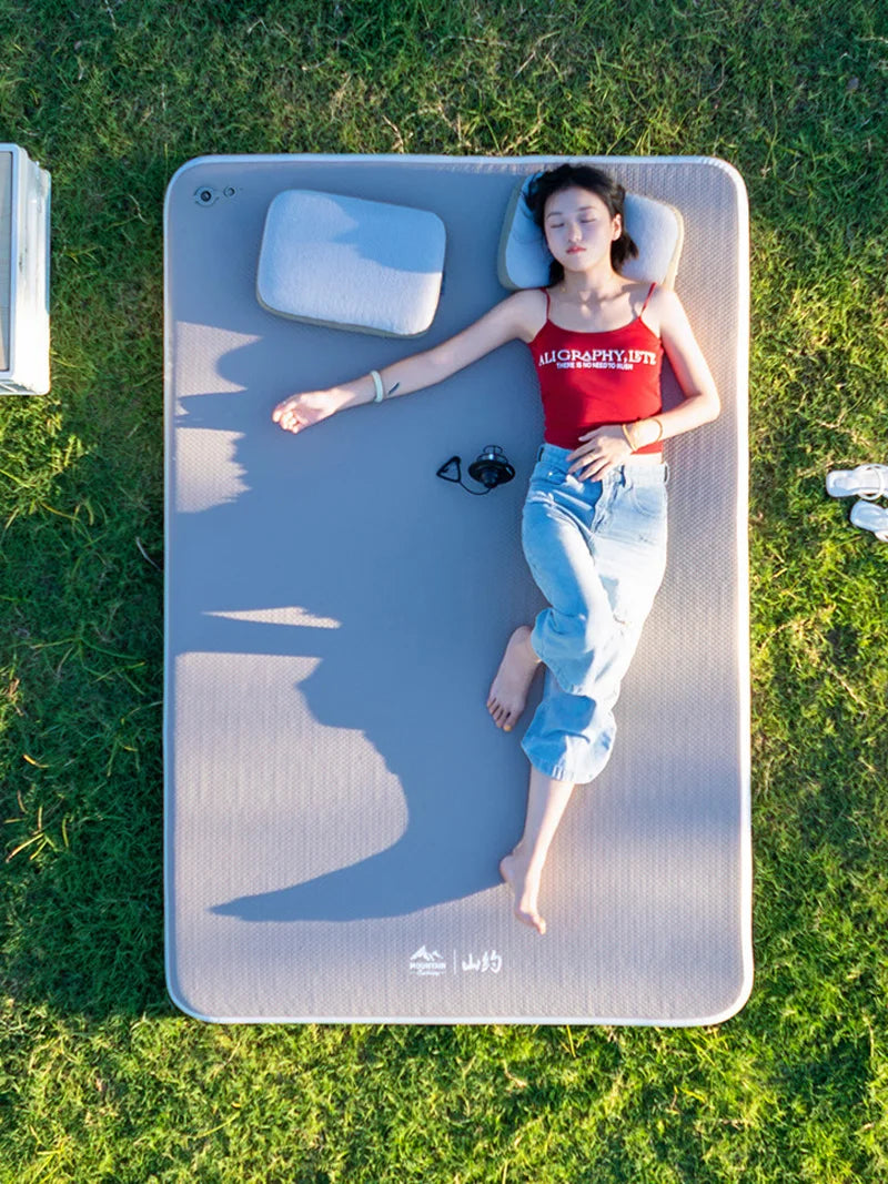 Lohascamping Camping Air Mattress Compact Folding Sleeping Bed Tent Mat 1-2 Person  Inflatable Mat 10cm Thicken Sleeping Mat