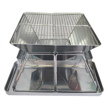 Camping Wood Stove Brazier Camping Fire Wood Heater Portable Folding Hike Barbecue BBQ Charcoal Grill Stand