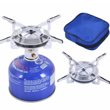 Outdoor Camping Gas Stove Small Camping Stove with Storage Bag Lightweight Stove Head Adjustable for Picnic BBQ